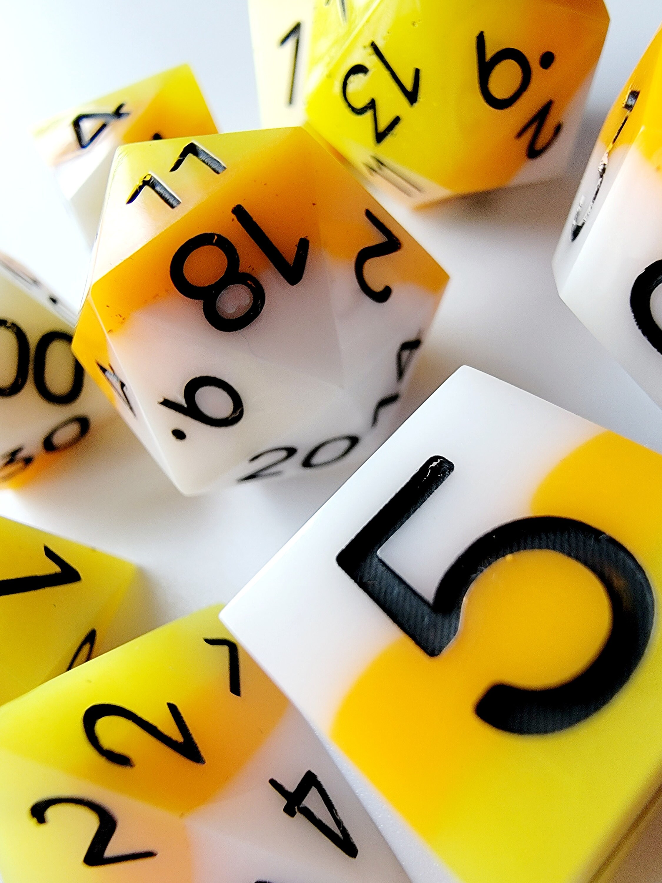 Candy Corn 9 Piece Sharp Edge Dice Set Dnd Roleplaying Etsy