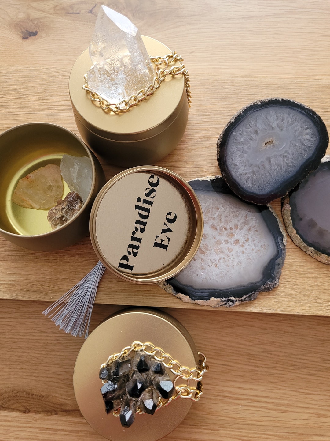 PARADISE EVE Waterstone Set Gems Lid Rose Quartz Etsy