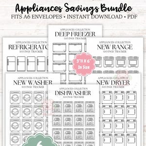 Appliances Savings Tracker Bundle: Printable A6 Envelope Inserts (PDF)