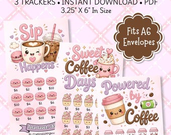 Coffee Savings Challenges: Save 200 Dollars, Printable A6 Envelope Inserts, Cash Stuffing (PDF)