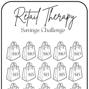 Retail Therapy Savings Challenge: Printable A6 Envelope Insert  (PDF Download)