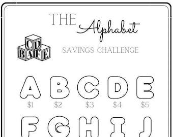 Alphabet Savings Challenge ~ Save 351 Dollars ~ Low Budget ~ Fits Inside A6 Cash Envelopes ~  PDF