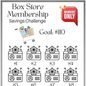 Box Store Savings Challenge ~ Wholesale Savings ~ Save 110 Dollars ~ Fits Inside A6 Cash Envelopes ~ PDF