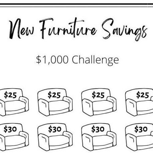 Mini Savings Challenge Furniture Savings Challenge Save Etsy