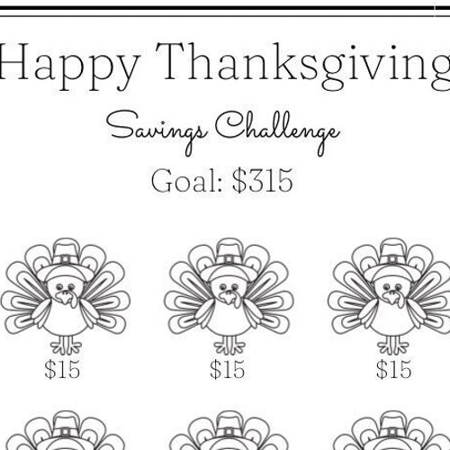 Mini Savings Challenge Happy Thanksgiving Challenge Save - Etsy