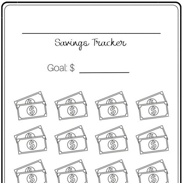 Custom Blank Savings Tracker ~ Budget Binder Insert ~ Fits A6 Envelope ~ PDF