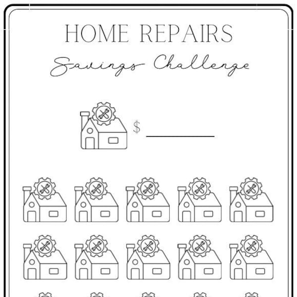 Mini Savings Challenge ~ Home Repair Savings Challenge ~Personal Finance ~ Fits A6 Cash Envelope ~ PDF ~ Printable