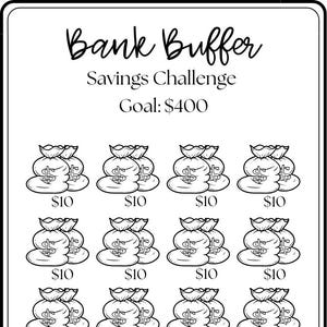 A7 Bank Buffer Savings Challenge ~ Save 400 ~ Low Budget ~ Fits Inside A7 Envelopes ~ PDF ~ Printable