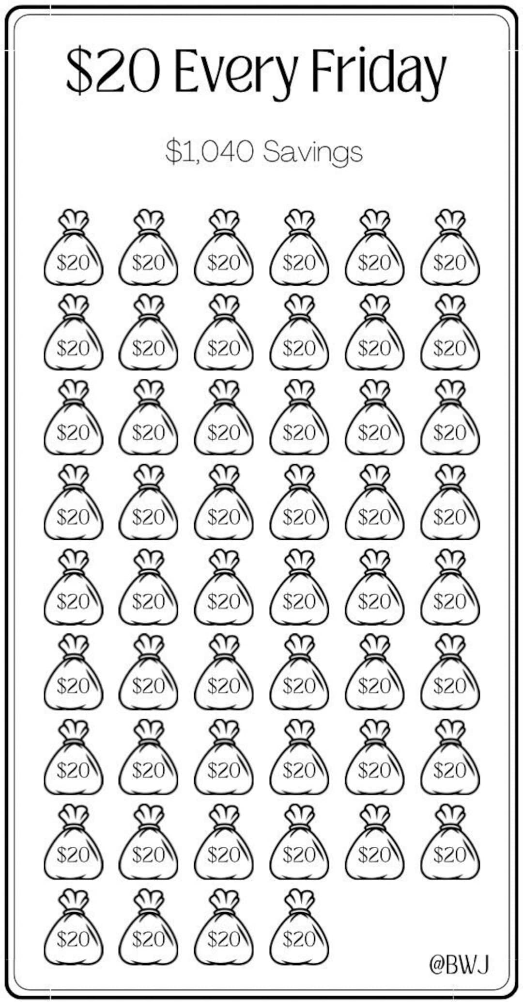 Free Printable 20 Savings Challenge Free Printable 20 Savings Challenge