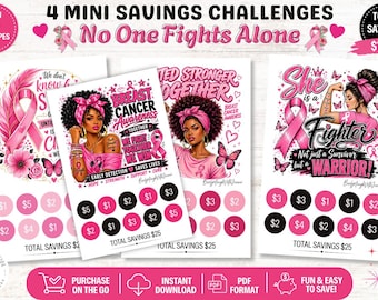 NEW* Breast Cancer Awareness Savings Challenges: 25 Dollars Envelope Inserts (Digital Download)