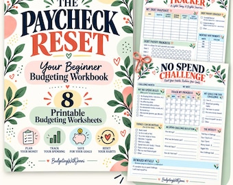 NEW* Beginner Budget Planner | Monthly Finance Tracker PDF | US Letter Simple Expense Log | Financial Workbook | Not Editable