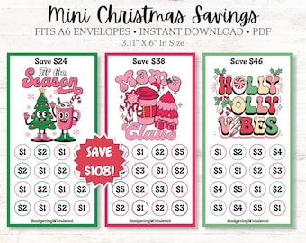 Mini Christmas Savings Challenges: A6 Envelope Inserts (PDF Download)