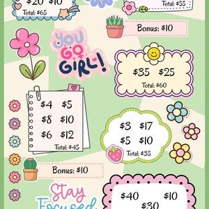 Sticky Notes Savings Challenges: Save 750 Dollars, Printable A6 Envelope Inserts (PDF) image 4