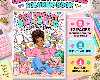 NEW* Cash Envelope Budgeting Coloring Book | Cash Stuffing Financial Coloring Book (Printable Digital Download)