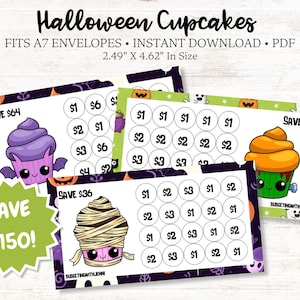 Halloween Savings Challenge: A7 Cash Envelope Inserts (PDF Download)