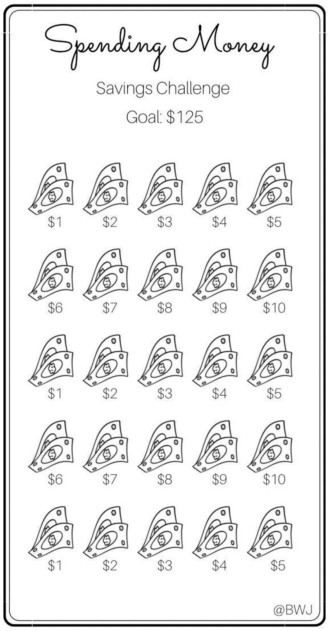 Spending Money Savings Challenge ~ Save 125 Dollars ~ Low Income