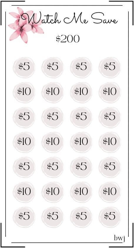 A7 Watch Me Save Savings Challenge ~ Save 200 Dollars ~ Low Income ...