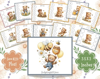 Honey Bear Savings Bundle, Roll & Save Challenges (Digital Download)