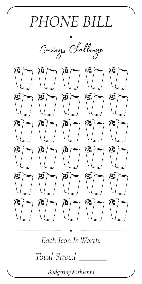 New Design* Phone Bill Savings Tracker: Printable A6 Envelope Insert (Digital Download)