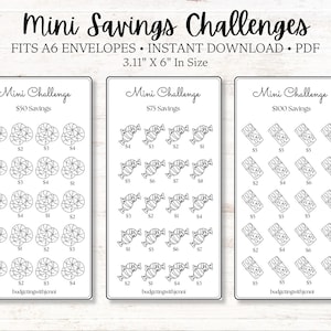 Mini Desafío de Ahorro, Bajo Presupuesto, Sobre A6 (PDF)