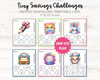 Kawaii School Savings Challenges: Save 132 Plus More (PDF Download)