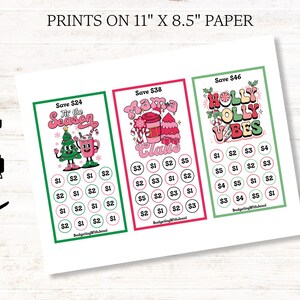 Mini Christmas Savings Challenges: A6 Envelope Inserts (PDF Download) image 2