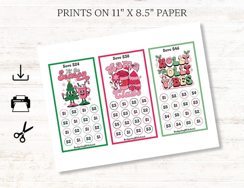 Mini Christmas Savings Challenges: A6 Envelope Inserts (PDF Download) image 2