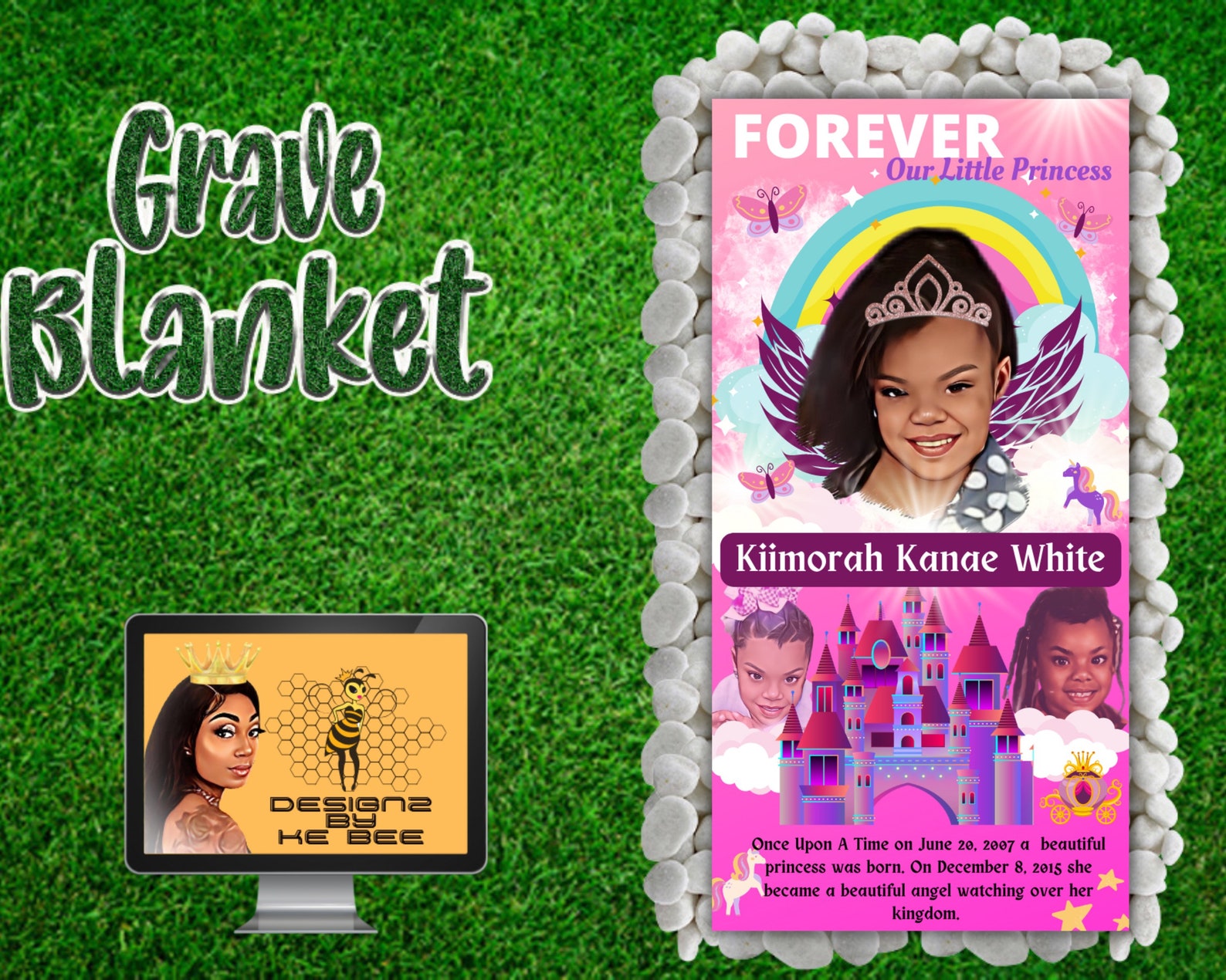 Custom Child Memorial Grave Blanket Custom Grave Blanket Etsy