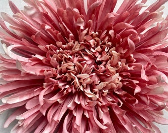 Broche de flores de tela rosa broche de flores de crisantemo de gran tamaño regalo de 7 pulgadas para mamá
