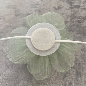 Mint green chiffon rose choker on suede chord delicate singe flower pastel green 10cm chiffon bridal accessories image 6