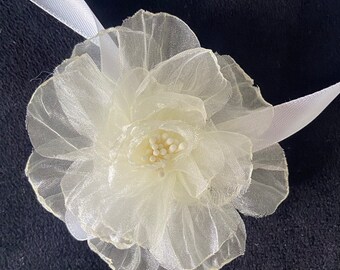 Mousseline de soie ivoire rose poignet corsage fleur de bal fleurs de mariage accessoires de demoiselle d'honneur