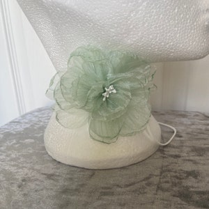 Mint green chiffon rose choker on suede chord delicate singe flower pastel green 10cm chiffon bridal accessories image 9
