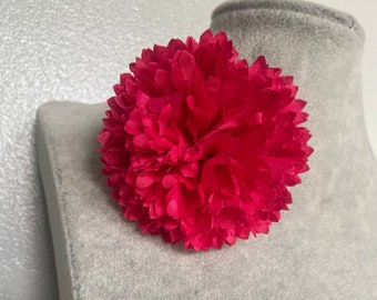 Broche fleur en tissu rouge framboise Broche fleur de mariage bouquet de 3 pouces