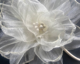 Ivory chiffon rose choker on suede chord delicate singe flower ivory 10cm bridal accessories