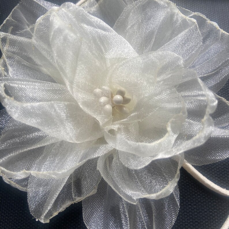 Ivory Chiffon Rose Choker on Suede Chord Delicate Singe Flower Ivory ...