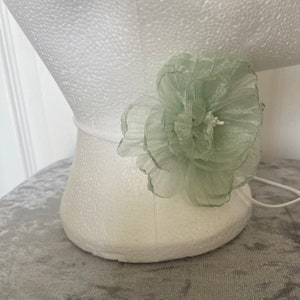 Mint green chiffon rose choker on suede chord delicate singe flower pastel green 10cm chiffon bridal accessories image 10