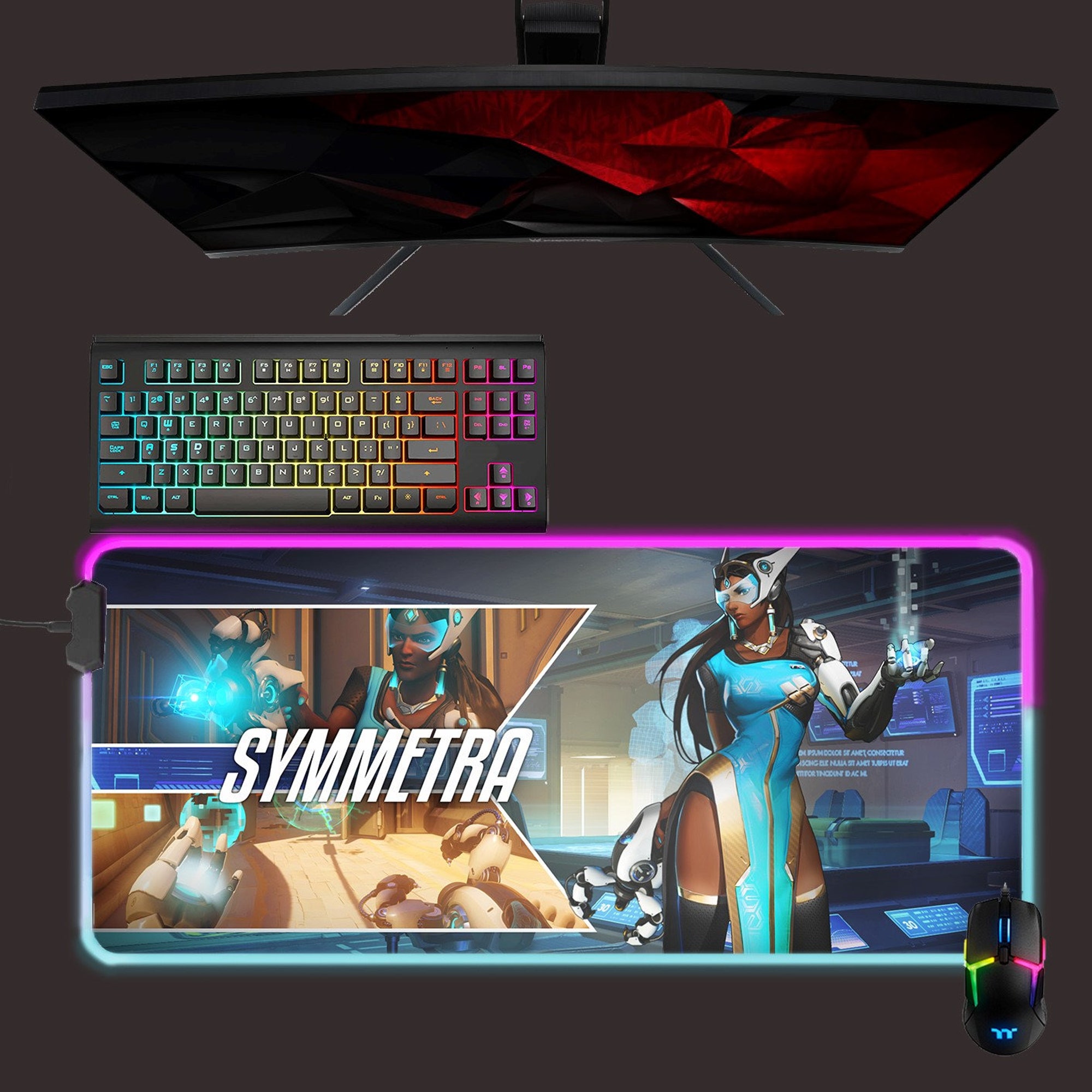 Overwatch led mouse mat, Symmetra rgb mouse pad, gaming mouse pad