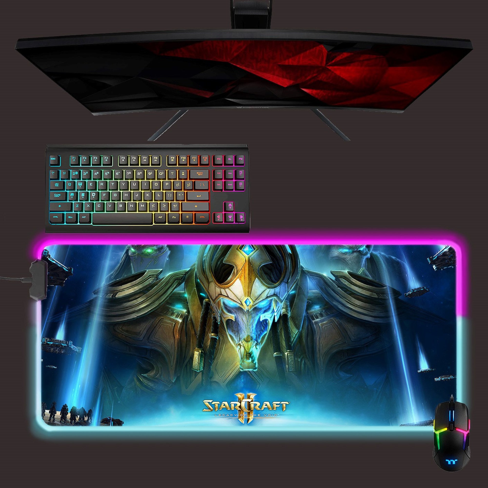 Starcraft led mouse mat, rgb mouse pad, gaming mouse pad, desk mat, gift for gamer