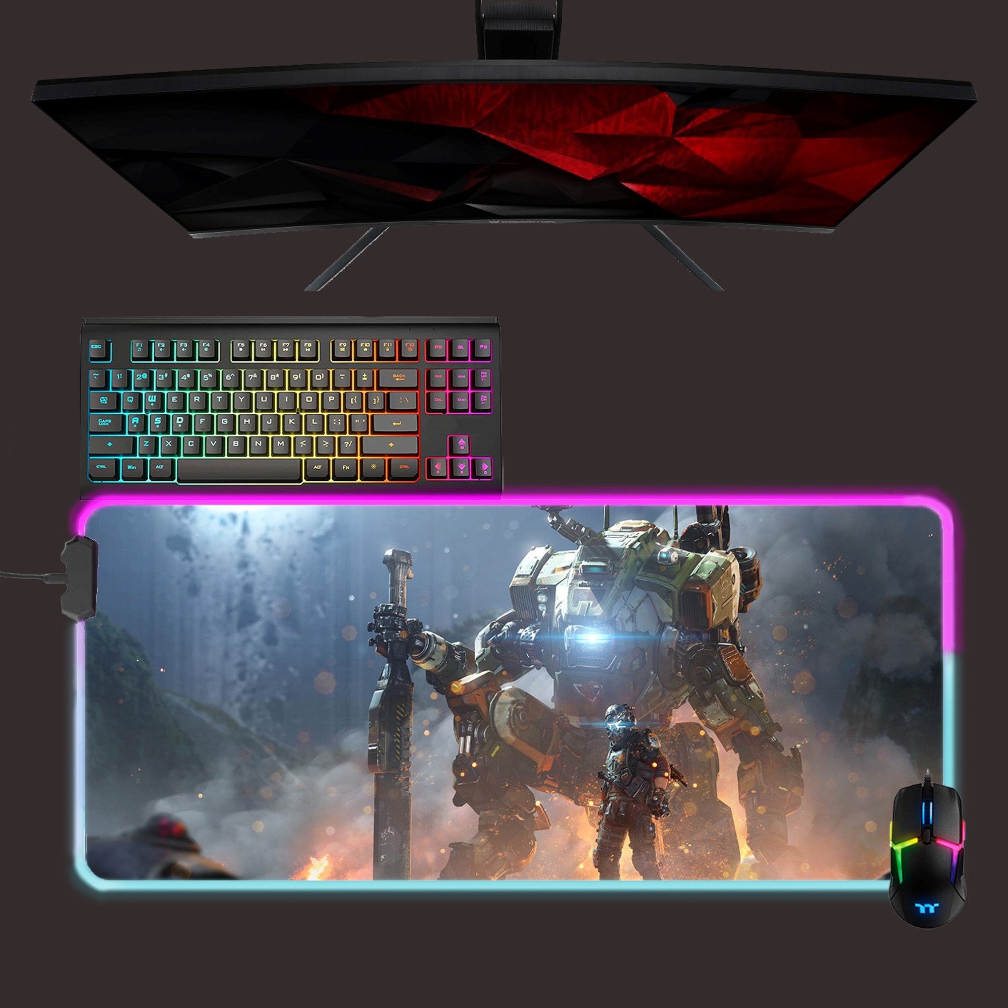 Titanfall led mouse mat, rgb mouse pad, gaming mouse pad, gift for gamer