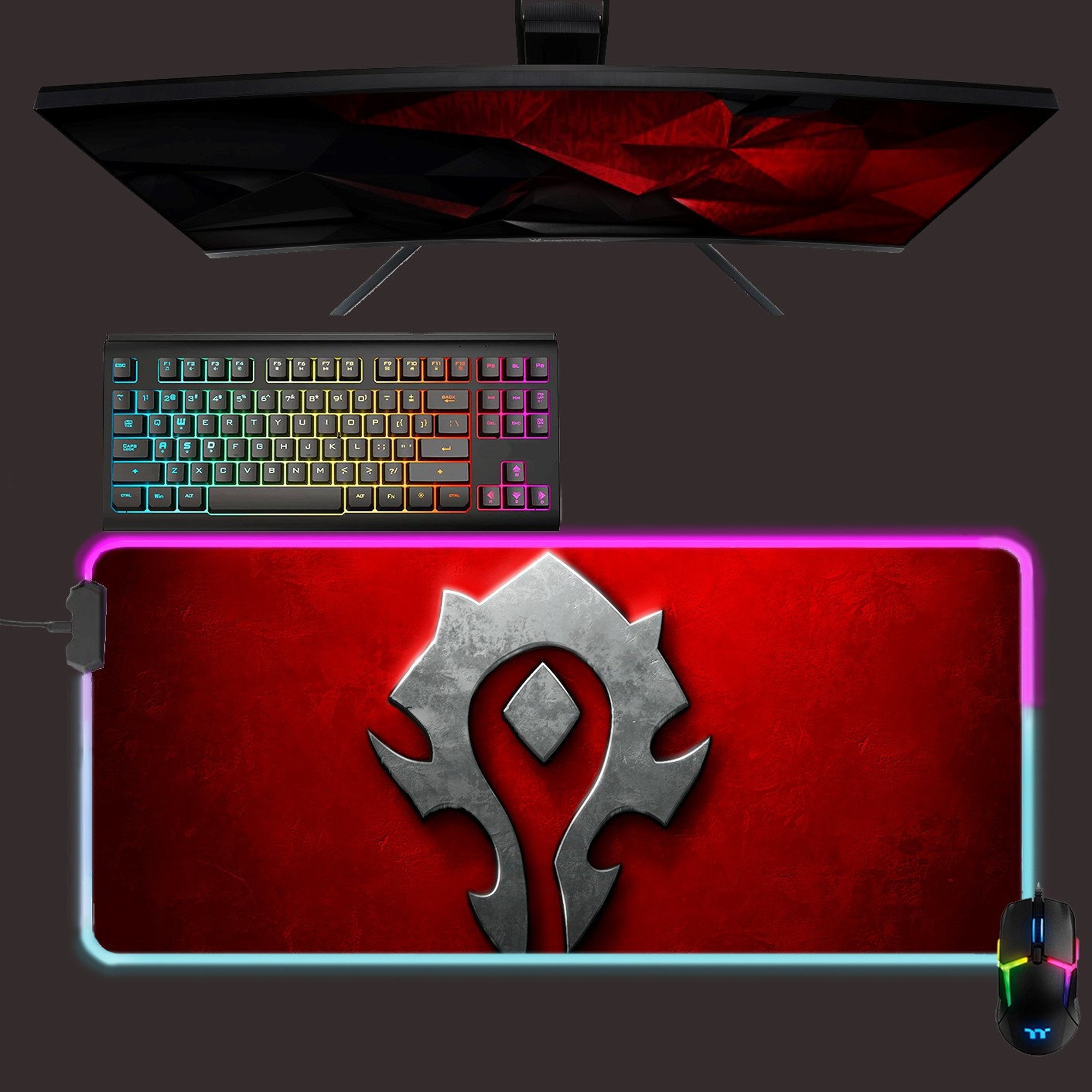 World of Warcraft led mouse mat, WoW Horde rgb mouse pad
