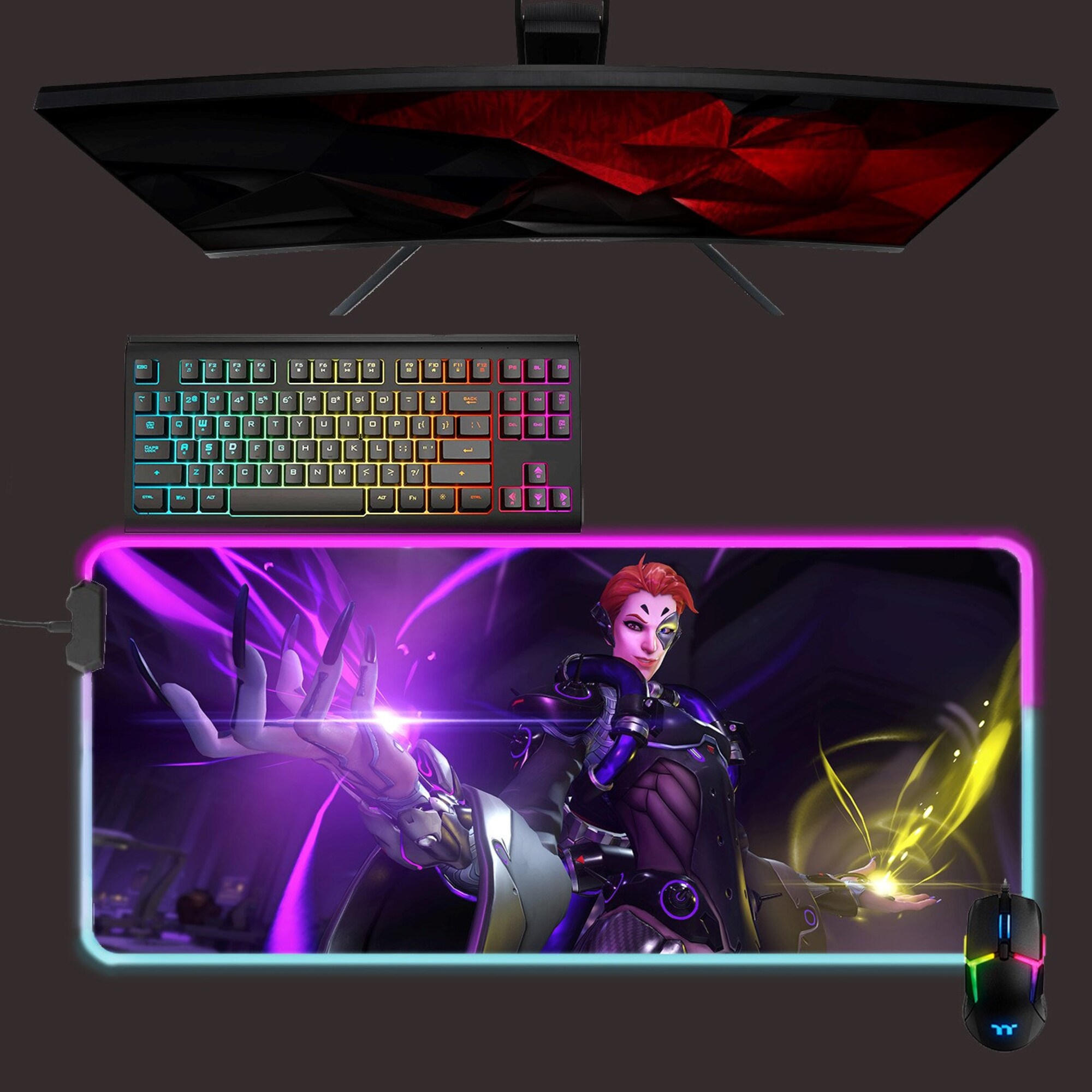 Overwatch led mouse mat, Moira rgb mouse pad, gaming mouse pad, desk mat