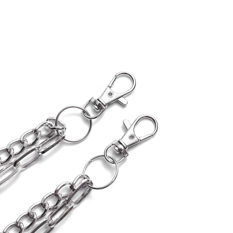 Layered Wallet Chain for Men Jeans Chain Silver Stainless Etsy