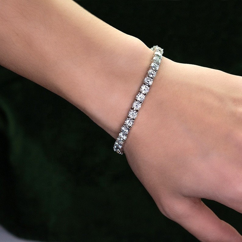 Moissanite Tennis Bracelet Moissanite Chain Bracelet Etsy
