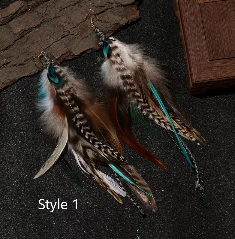 Extra Long Hair Feathers Natural Grizzly Rooster Feather Hair