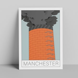 Manchester Art Print - Cottonopolis - Manchester Industrial Vintage Style Poster Wall Art
