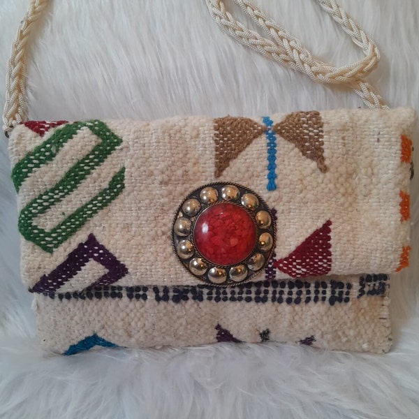 Kilim Clutch Bag, Handbag pouch Kilim Carpet, Berber carpet handbag, design shoulder strap,Handmade Kilim Clutch, women Kilim purse