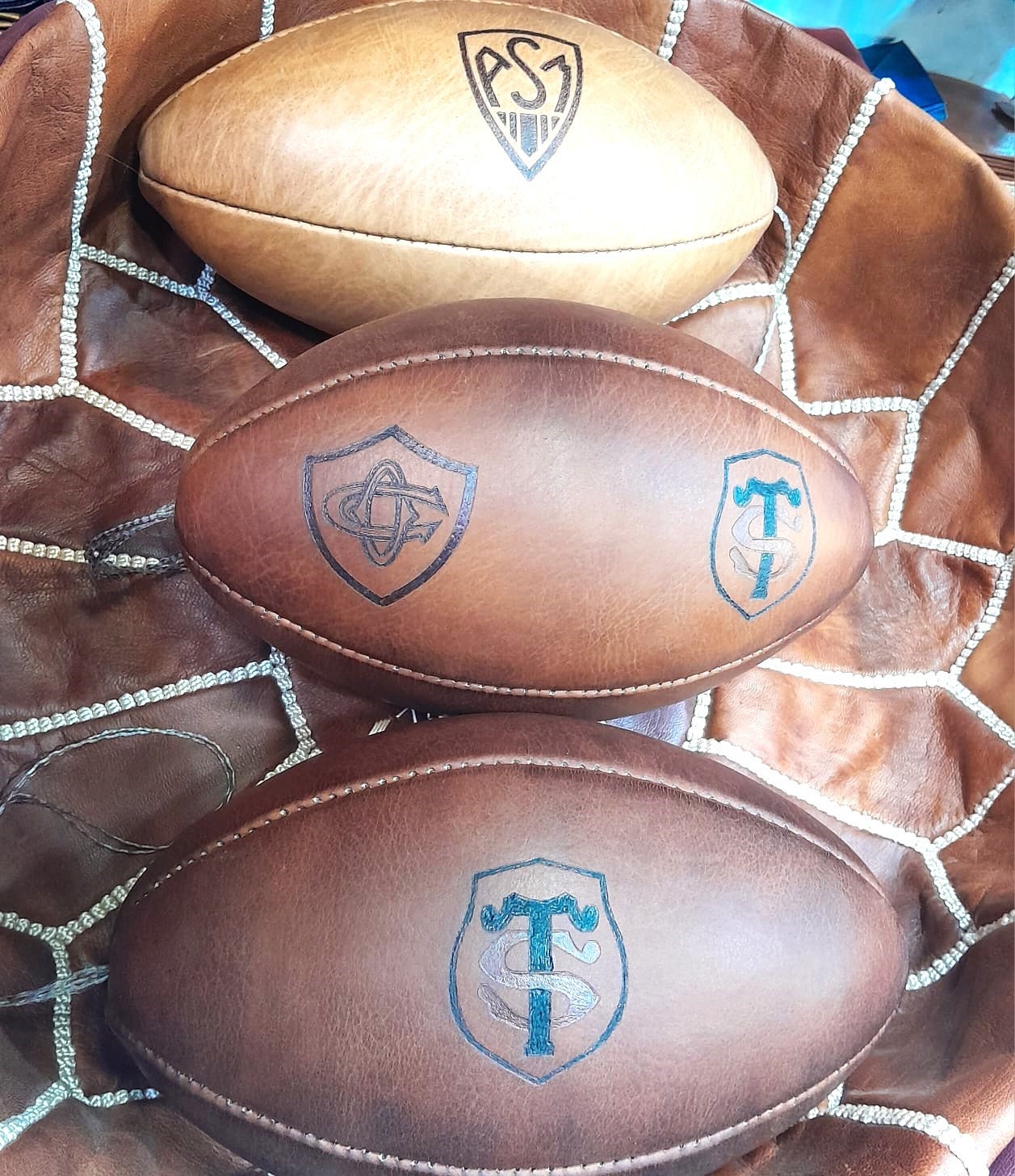 Personalized Vintage Leather Rugby Ball, Personalized Full Size Vintage ...