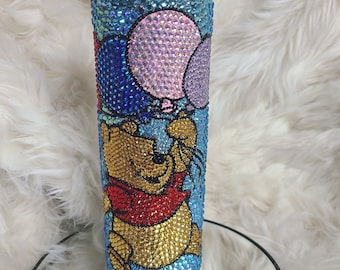 Full Rhinestone Yellow Bear 20oz Skinny Tumbler