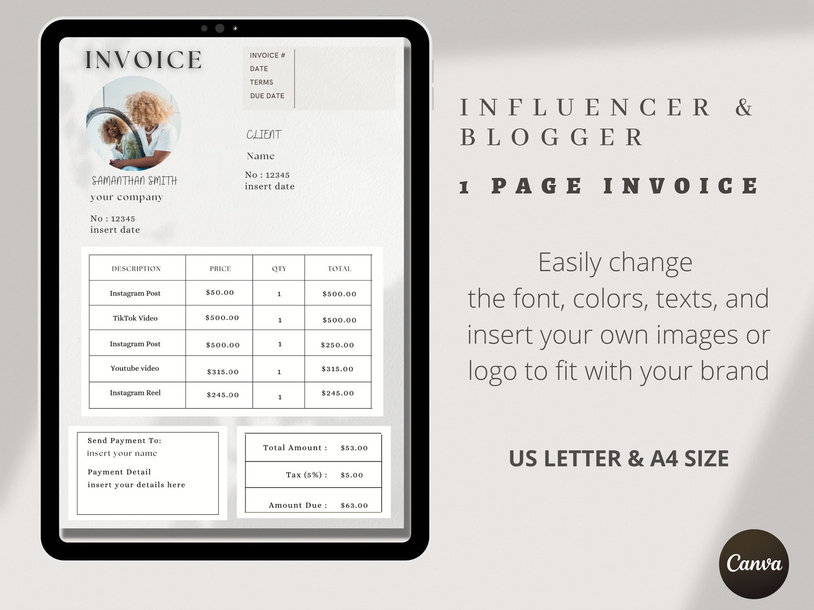 influencer-invoice-template-invoice-template-download-etsy-canada
