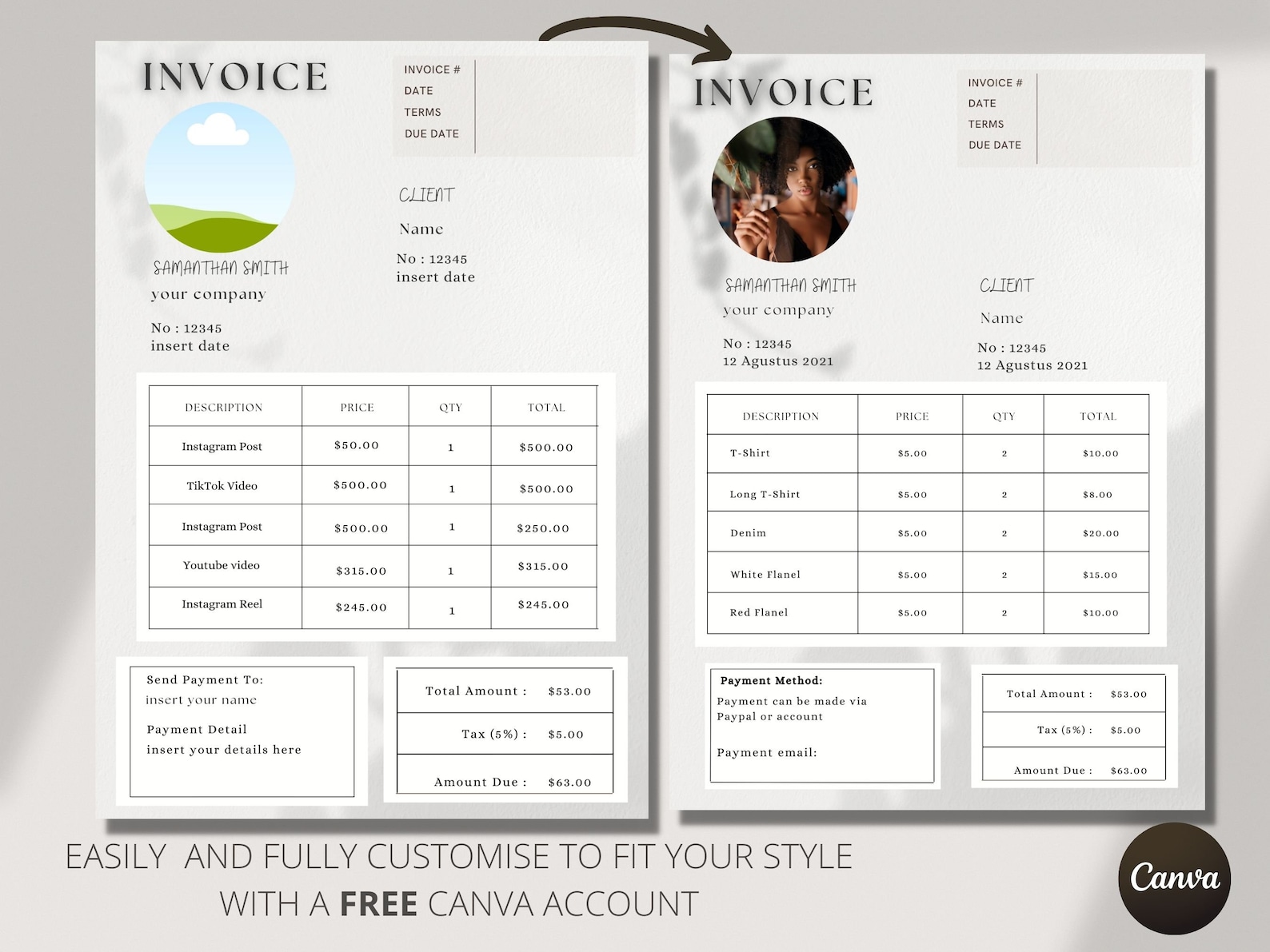Influencer Invoice Template Invoice Template Download Etsy Canada Influencer Invoice Template Invoice Template Download Etsy Canada